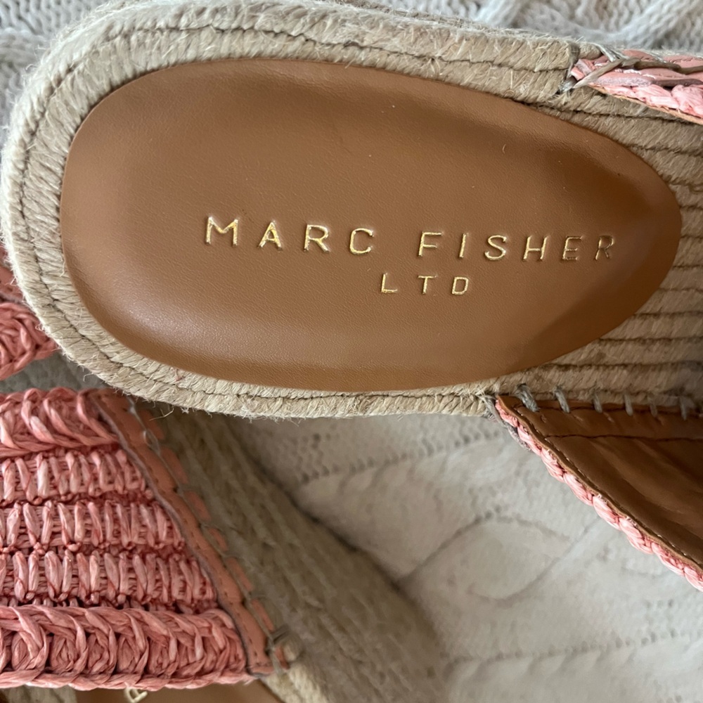 Marc Fisher Pink Woven Wedge platform Sandals Designer Women’s Size 9 - Picture 6 of 14